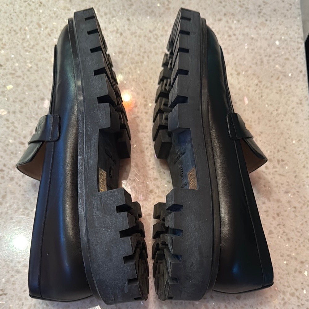 Stuart Weitzman Black Leather Loafers - Picture 8 of 11